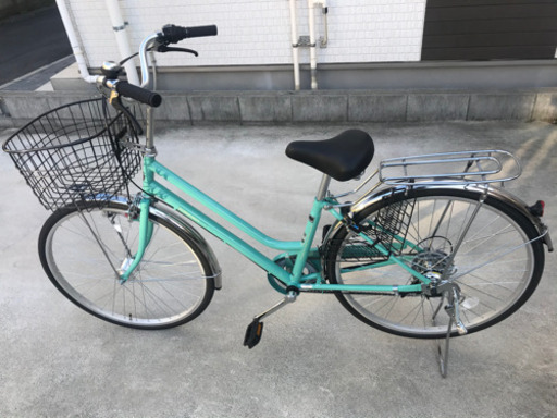 美品希少❗️️26インチ　6段変速　ティファニーグリーン自転車　シマノ