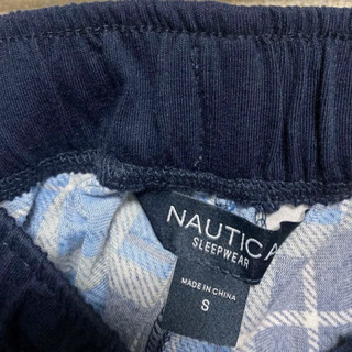 ノーティカ メンズ フリース パンツ ネイビー チェックの画像