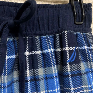 ノーティカ メンズ フリース パンツ ネイビー チェックの画像
