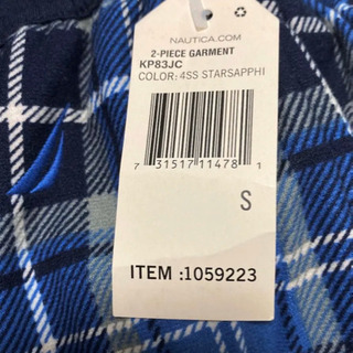 ノーティカ メンズ フリース パンツ ネイビー チェックの画像