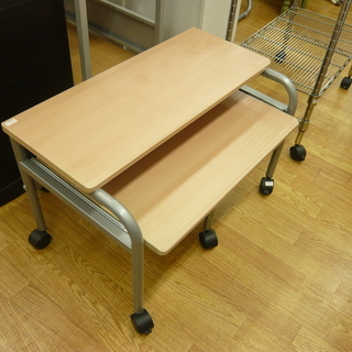 座卓PCデスク　木天板　キャスター付き　幅:６０ｃｍ　札幌　西岡店