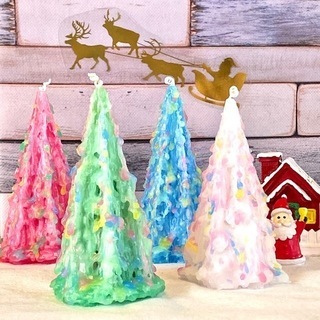 クリスマスツリーキャンドル作り