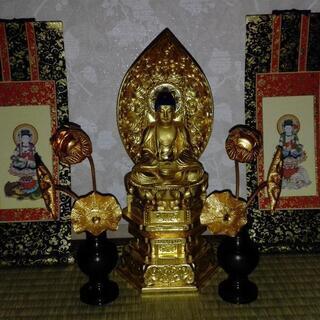 釈迦三尊　臨済宗　花器　造花
