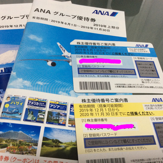 ANA株主優待券 値下げしました。