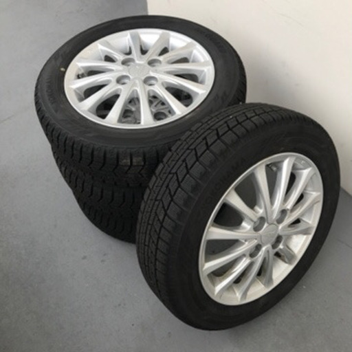 125-1ヨコハマICE GUARD6 155/65R14 14×4.5J +45 ダイハツ純正アルミホイール付4本セット2018年製造バリ山BRIDGESTONEスタッドレス