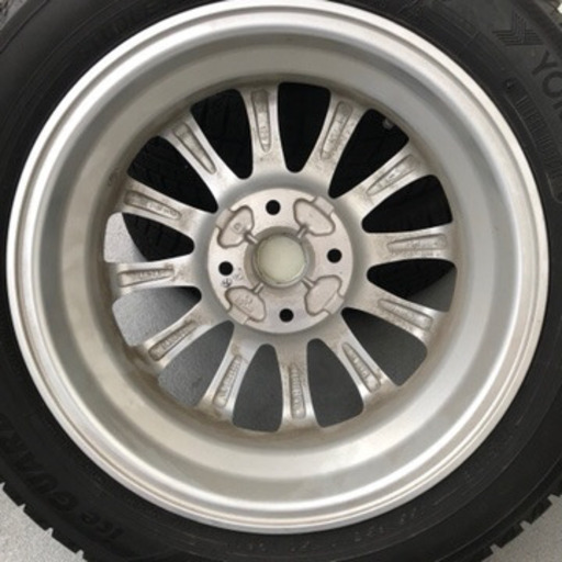 125-1ヨコハマICE GUARD6 155/65R14 14×4.5J +45 ダイハツ純正アルミホイール付4本セット2018年製造バリ山BRIDGESTONEスタッドレス