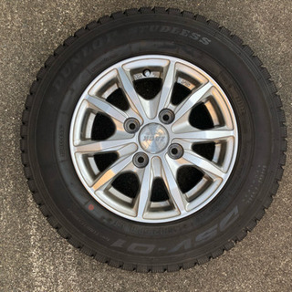 ダンロップスタットレスホイール付き4本セット、サイズは145/R12 6P.R.