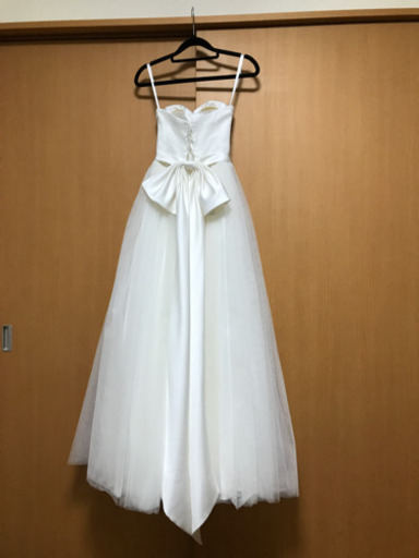 ウェディング ドレスANNAN WEDDING リボン、肩レース紐脱着可能