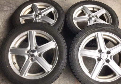 スタッドレスタイヤ 165/60/R15 アルミホイール ソリオ ハスラー キャスト D2 バリ山 ジモティ配送無料