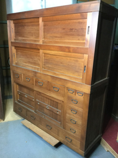 和家具　水屋　古民家　食器棚　 　幅139.8　　奥行43　　高さ150.5　 （ｃｍ）　水屋箪笥