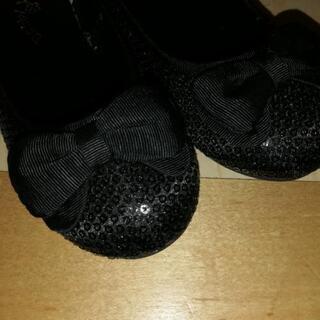 子供の靴　19㎝　パンプス　黒の画像