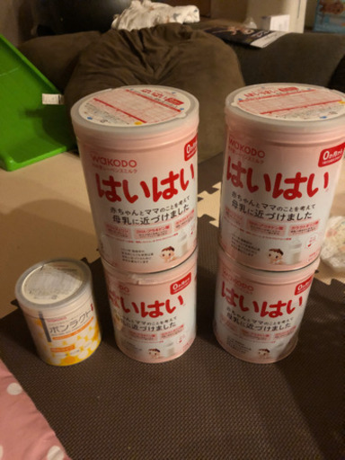 はいはい4缶、ボンラクト1缶