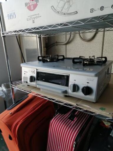 SK142　ガスレンジ　ガスコンロ　シルバー　都市ガス用