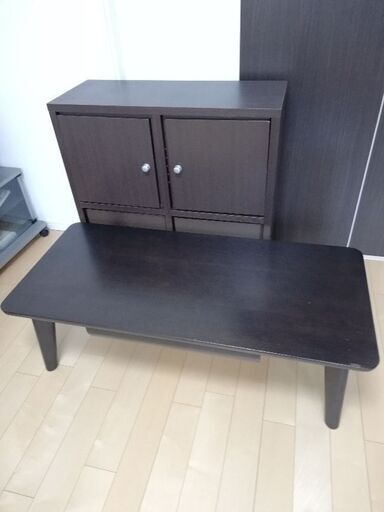 ☆美品☆二点セット　ローテーブル\u0026キャビネット