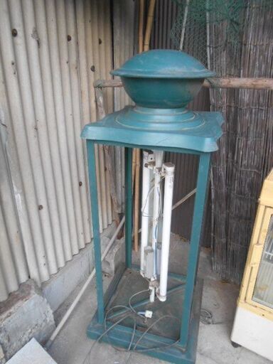 レトロ　看板　店舗用　電気スタンド　蛍光灯　鉄枠　大型　中古