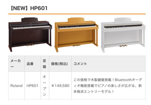 お値引きしました！HP601 Roland ホワイト