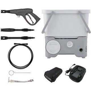 アイリスオーヤマ　高圧洗浄機　充電式　タンク式　SDT-L01N　コードレス　中古　車の画像