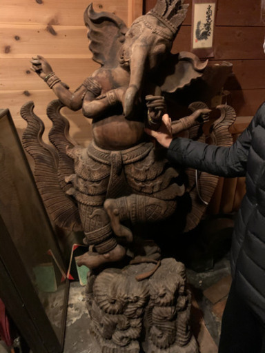 ガネーシャ　仏像　木彫り　made in タイランド　アンティーク