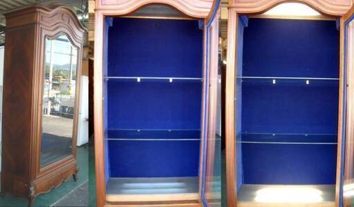 引き取り限定/飾り棚 キャビネット アンティーク 【109×50×230cm】