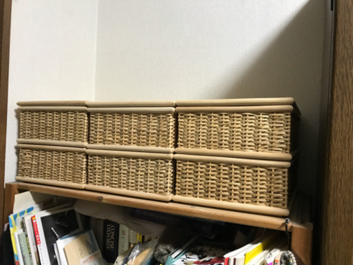 無印　バスケット2段重ね　蓋付　3セット