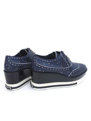 美品 ミュウミュウ MIU MIU プラットフォーム スニーカー 36 1/2 