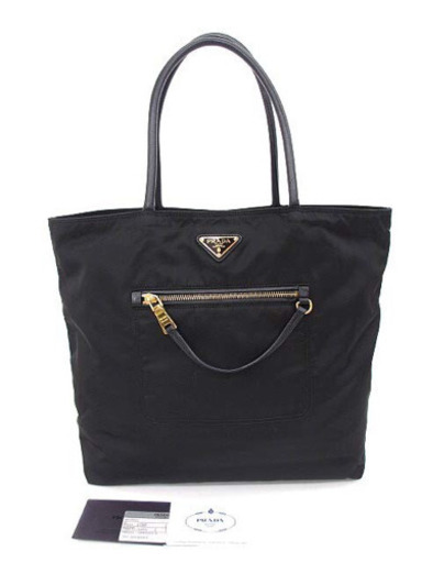 美品 プラダ BR4354 テスートナイロン+ナッパレザー トートバッグ