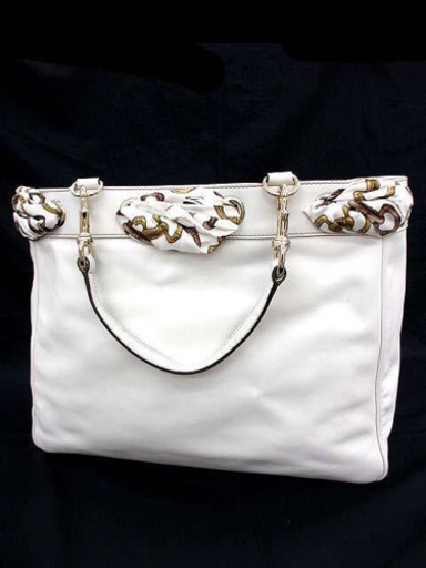 美品 GUCCI グッチ 153033 レザー スカーフ付き トートバッグ