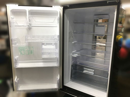 【自社配送は札幌市内限定】値下げ！ シャープ プラズマクラスター 冷凍冷蔵庫 両開きガラスドア 410L 2016年製 SJ-GT41B-B