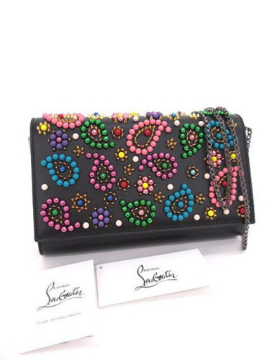 美品 クリスチャンルブタン PALOMA CLUTCH CANDY CALF