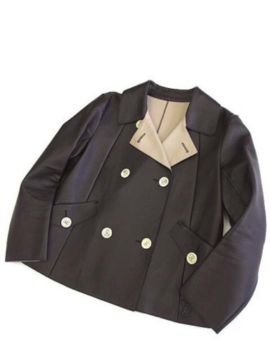 美品 ルイヴィトン LVロゴ 総ラムレザー ジャケット 36
