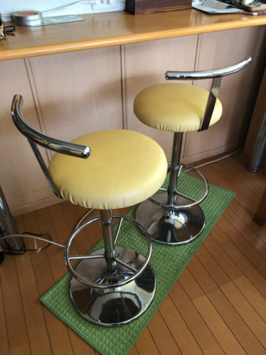カウンターチェア2脚(皮張オーダー品)