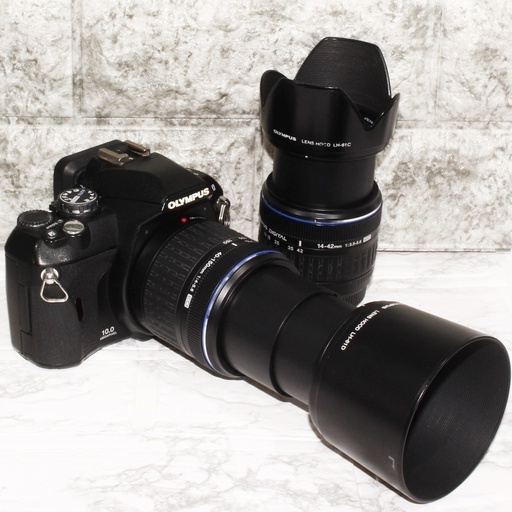 ★極上美品★オリンパス OLYMPUS E-410 ダブルズームキット フード付き ☆極上美品☆オリンパス OLYMPUS E-410 ダブルズームキット フード付き