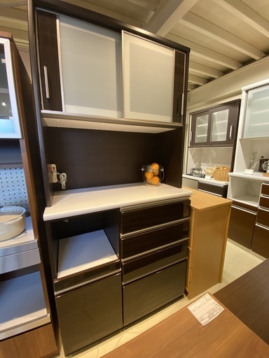 レンジボード ニトリ 茶 収納棚 中古品