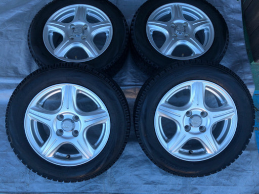 スタッドレスタイヤ175/65R/14　MILLOUS GV14インチアルミ　４穴　PCD100　適合車種多数！！