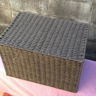 【更に値下げ200円で】バスケット・籠かご アジアン家具 取手付で素敵品 の画像