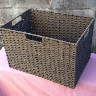 【更に値下げ200円で】バスケット・籠かご アジアン家具 取手付...