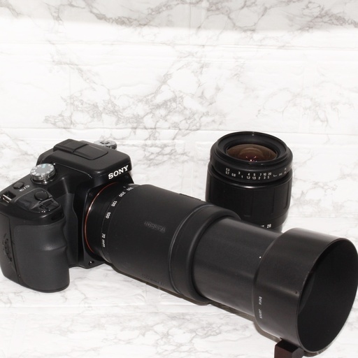 ★極上美品＆すぐ使えるカード付★ソニー SONY α100 超望遠300ｍｍ ダブルズームセット