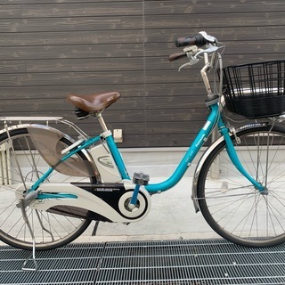 地域限定送料無料　ビビ　DX　6,6AH　子供乗せ　青系　神戸市　電動自転車 地域限定送料無料 パナソニック ビビ DX 新基準 子供乗せ 青緑