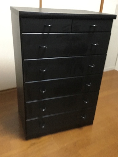 6段チェスト たんす ブラック 永野木工所製 YB-607