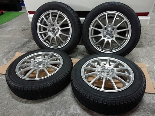 軽自動車へ　ホイール付き中古155/65R14バリ山スタッドレス4本セット