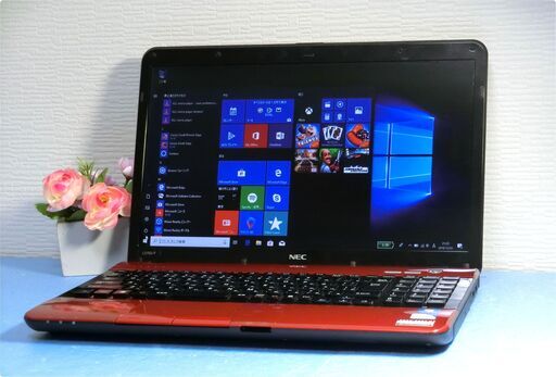 美品・光沢 キーボード新品交換済み NEC 赤 ノートPC Pentium 8GB SSD240 Win10