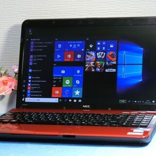美品・光沢 キーボード新品交換済み NEC 赤 ノートPC Pentium 8GB SSD240 Win10