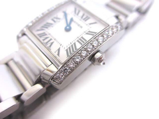 美品 Cartier カルティエ 2384 タンクフランセーズSM アフターダイヤ 
