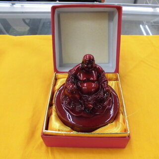 朱肉 中国 赤 布袋尊 七福神 書道具 印鑑　西岡店