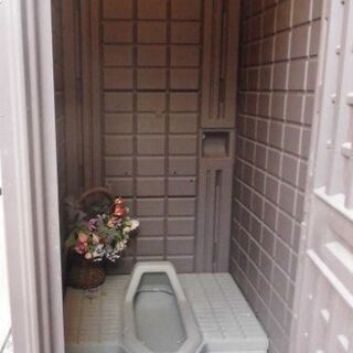 電灯付き仮設トイレ 汲み取り式 便所 工事現場 イベント等 作業出来る