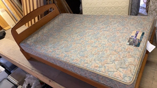 セミダブルベッド　ナチュラルブラウン