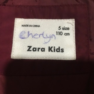 Zara Kida down jacket size5, 110cm (used)の画像