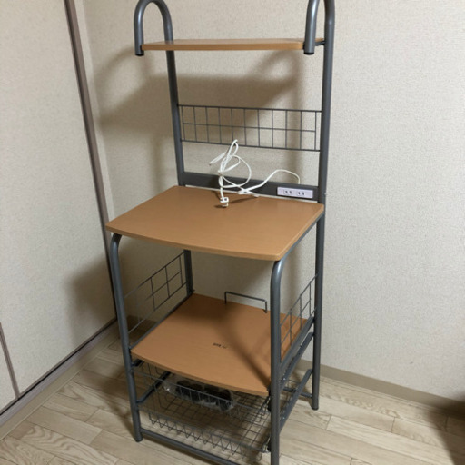 【受付 今日まで】レンジラック　レンジ台　キッチン収納