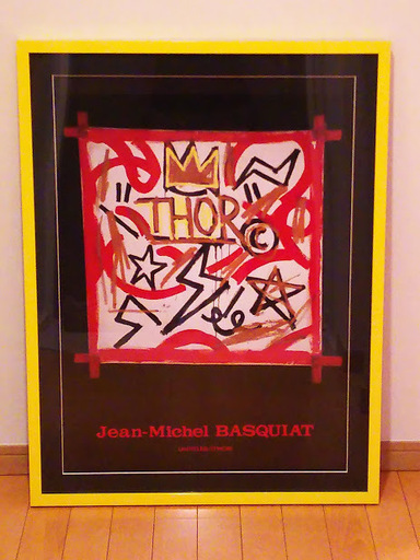 83×63cm大型 ジャン＝ミシェル・バスキア THOR「雷神」額装品 シルクスクリーン アートポスター