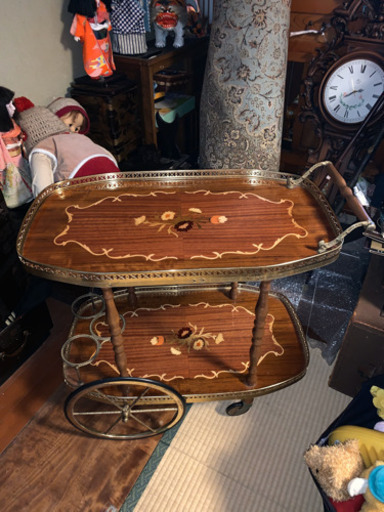 イタリア製象嵌細工ワゴン